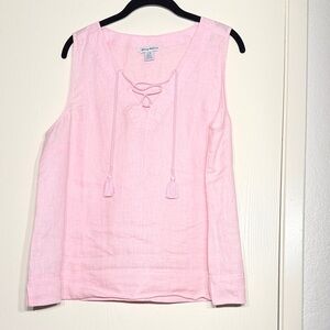 Tommy Bahama Light Pink Sleeveless Top size Large